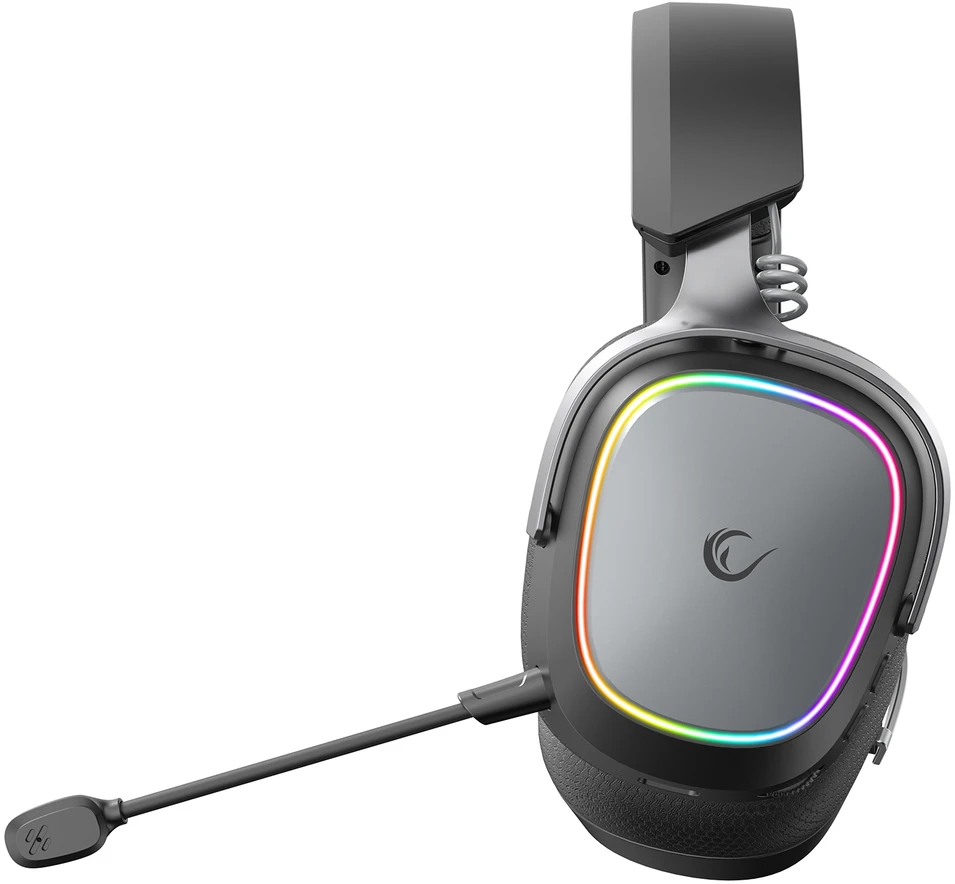 Ausinės su mikrofonu Rampage RETSU Juodos/Pilkos Belaidės 2.4G Bluetooth