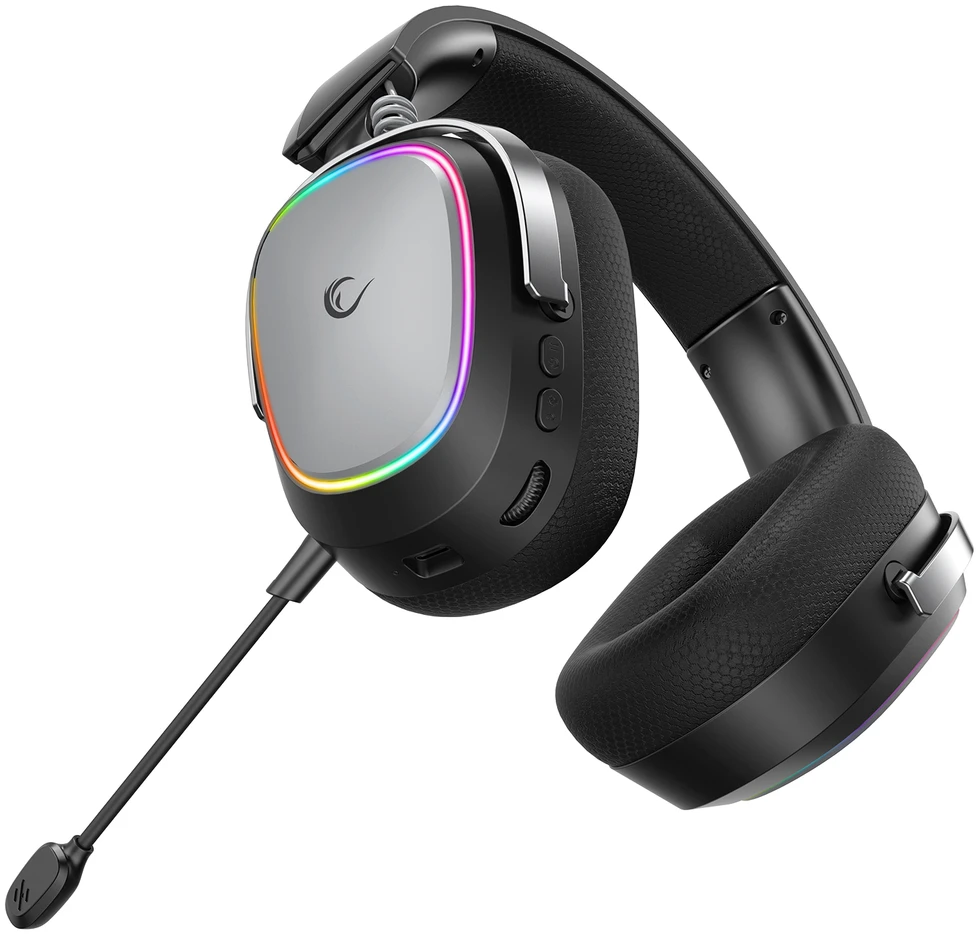 Ausinės su mikrofonu Rampage RETSU Juodos/Pilkos Belaidės 2.4G Bluetooth
