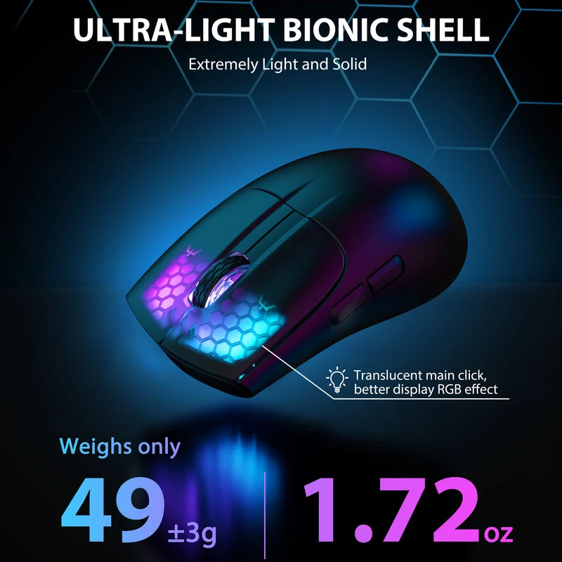 Belaidė žaidimų pelė Attack Shark X5 Juodas