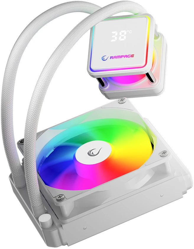 CPU aušintuvas RAMPAGE INFINITE V120 Baltas ARGB INTEL LGA1700/AMD AM5 120mm Liquid Cooler
