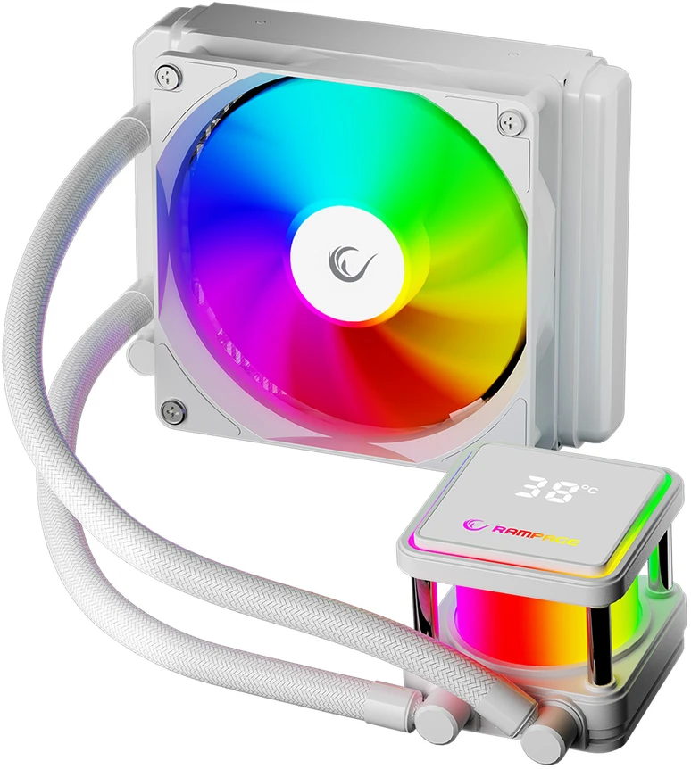 CPU aušintuvas RAMPAGE INFINITE V120 Baltas ARGB INTEL LGA1700/AMD AM5 120mm Liquid Cooler