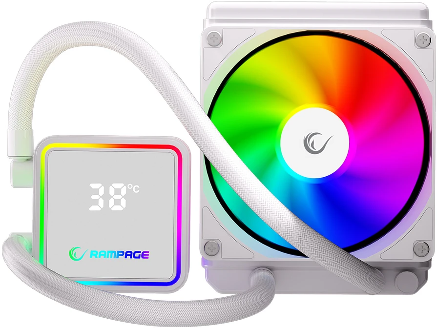 CPU aušintuvas RAMPAGE INFINITE V120 Baltas ARGB INTEL LGA1700/AMD AM5 120mm Liquid Cooler