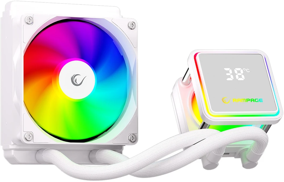 CPU aušintuvas RAMPAGE INFINITE V120 Baltas ARGB INTEL LGA1700/AMD AM5 120mm Liquid Cooler