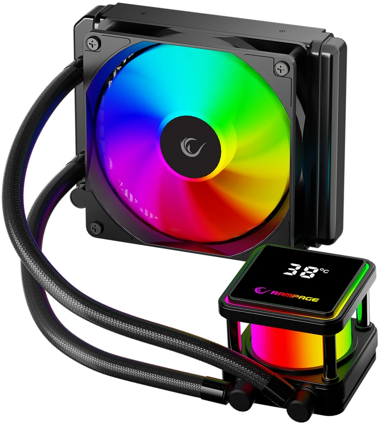CPU aušintuvas RAMPAGE INFINITE V120 Juodas ARGB Intel LGA1700/AMD AM5 120mm liquid cooler CPU Fan