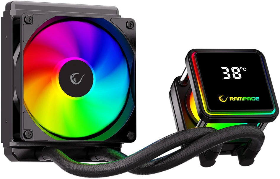 CPU aušintuvas RAMPAGE INFINITE V120 Juodas ARGB Intel LGA1700/AMD AM5 120mm liquid cooler CPU Fan