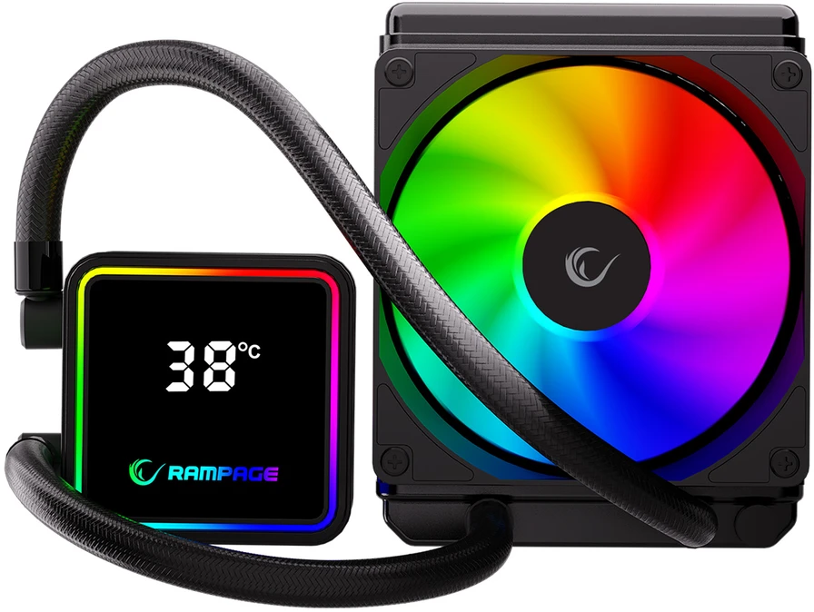 CPU aušintuvas RAMPAGE INFINITE V120 Juodas ARGB Intel LGA1700/AMD AM5 120mm liquid cooler CPU Fan