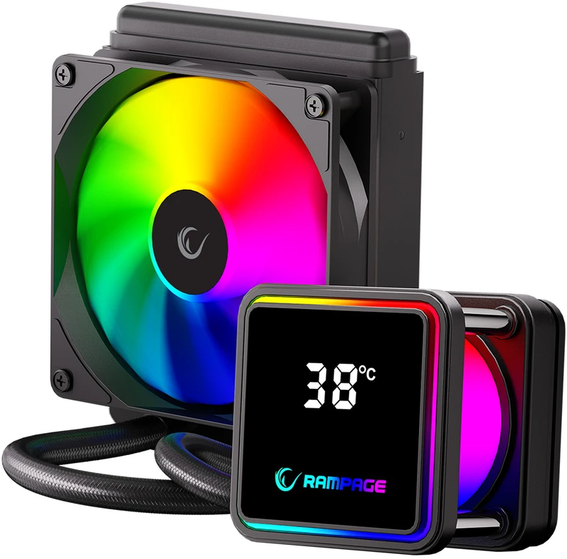CPU aušintuvas RAMPAGE INFINITE V120 Juodas ARGB Intel LGA1700/AMD AM5 120mm liquid cooler CPU Fan