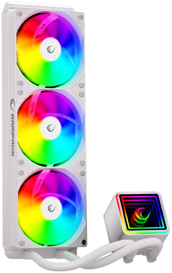 CPU AUŠINTUVAS RAMPAGE INFINITE V360 Baltas ARGB LGA1700/1851/AM5 360mm Liquid Cooler
