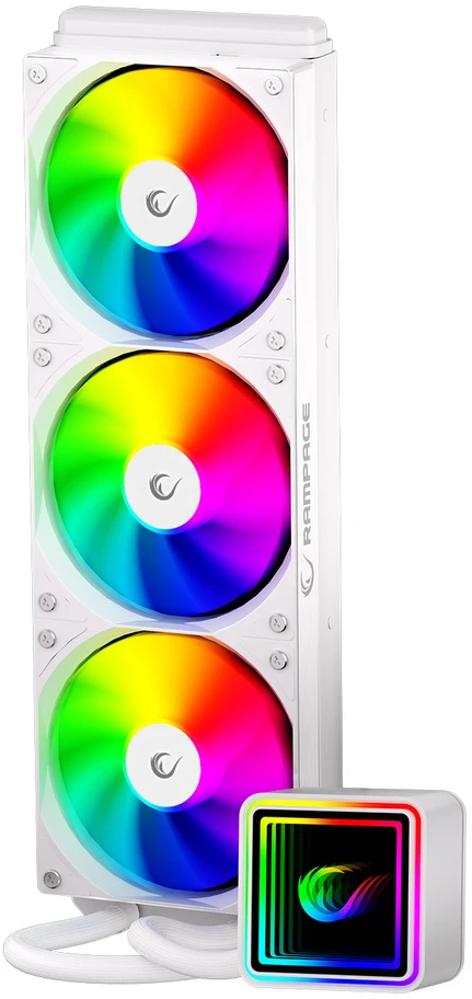 CPU AUŠINTUVAS RAMPAGE INFINITE V360 Baltas ARGB LGA1700/1851/AM5 360mm Liquid Cooler
