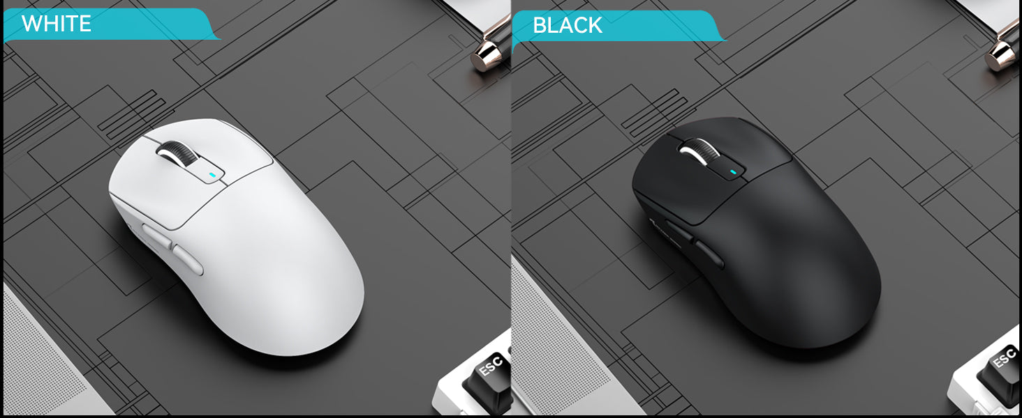 Bevielė žaidimų pelė Attack Shark Pelė X3 Pro Raudona Tri-Mode 2.4Ghz/Bluetooth 5.0/USB C aprašymas - Prekės nuotrauka