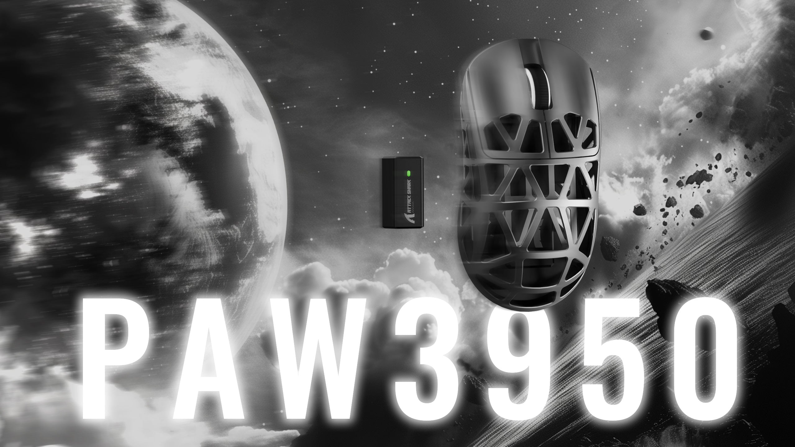 Bevielė žaidimų pelė Attack Shark R2 Violetinė / Mėlyna PAW3950 8000 Hz 42000 DPI 45g aprašymas - Prekės nuotrauka