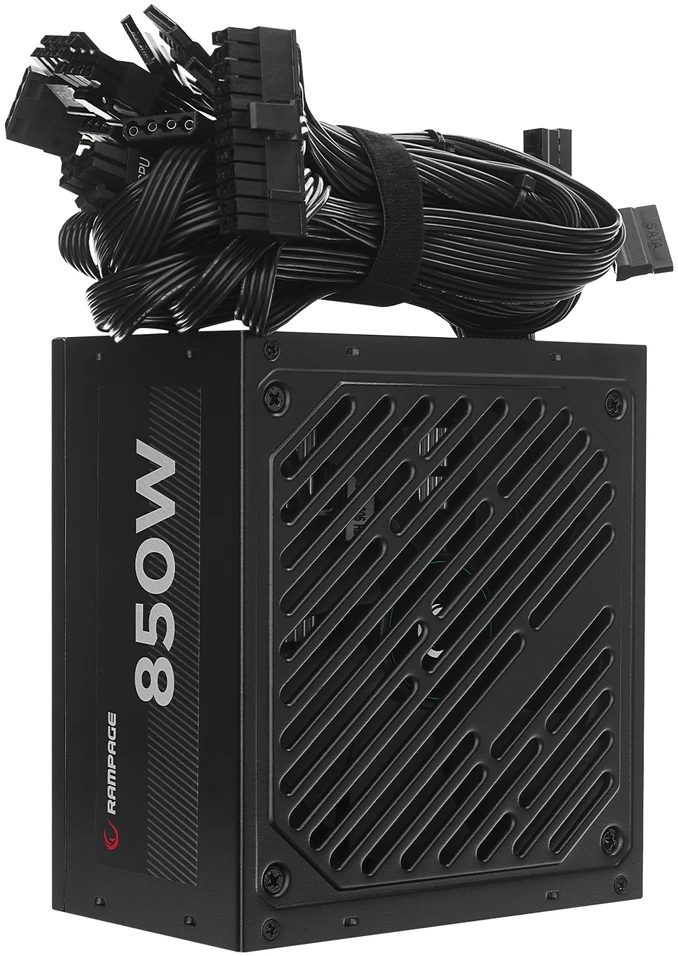 Matinimo šaltinis RAMPAGE RMP-850-80PB 850W 80 Plus Bronze APFC 14cm Fan. juodas