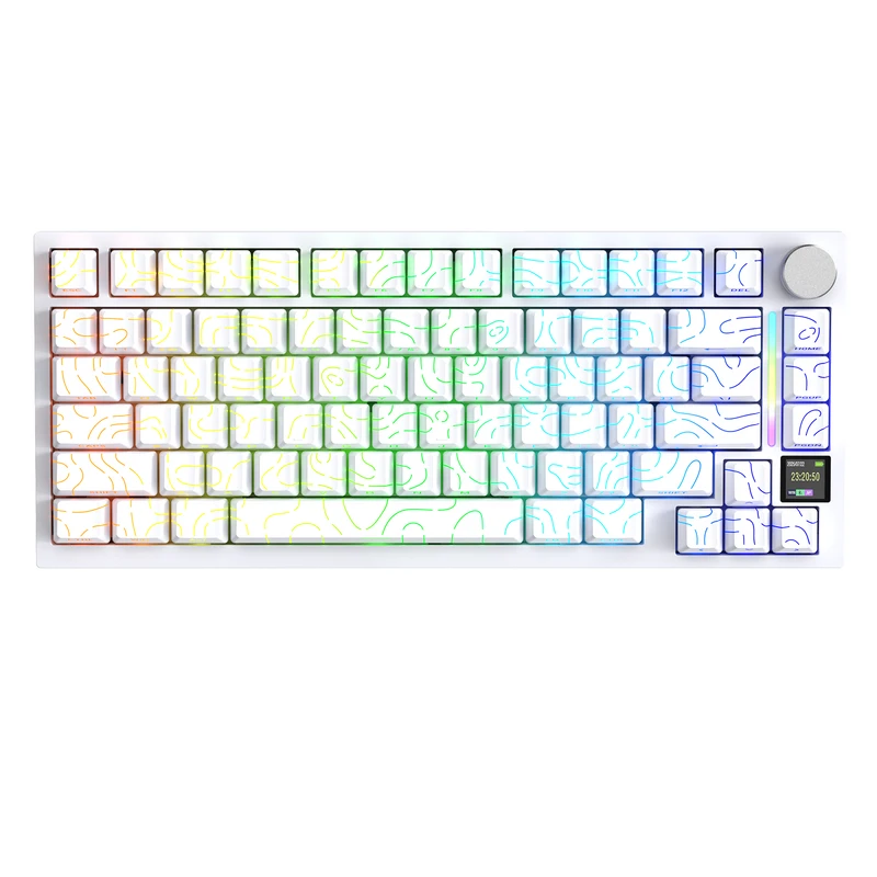Mechaninė žaidimų klaviatūra Attack Shark X820 Ultra Baltas Contour line RGB LED TFT ekranas