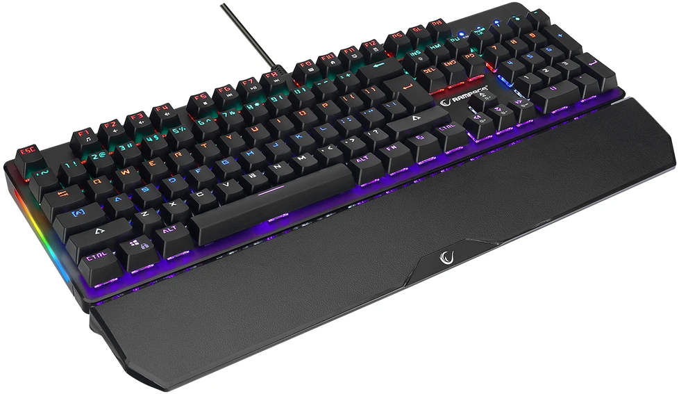 Klaviatūra žaidimams Rampage Umbra KB-R86 Kaicheng Mėlyna su laidu mechaninė su pašvietimu juoda