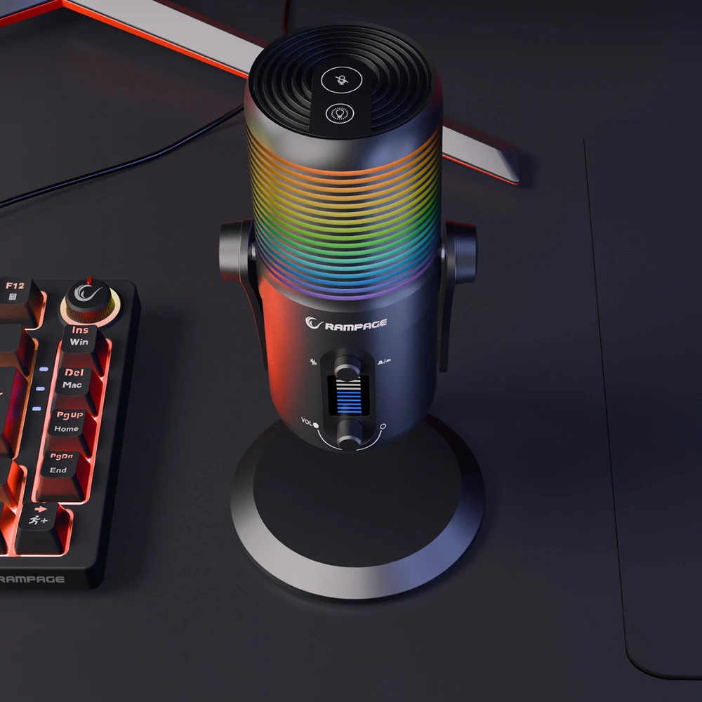Rampage Diyez RGB USB-C juoda