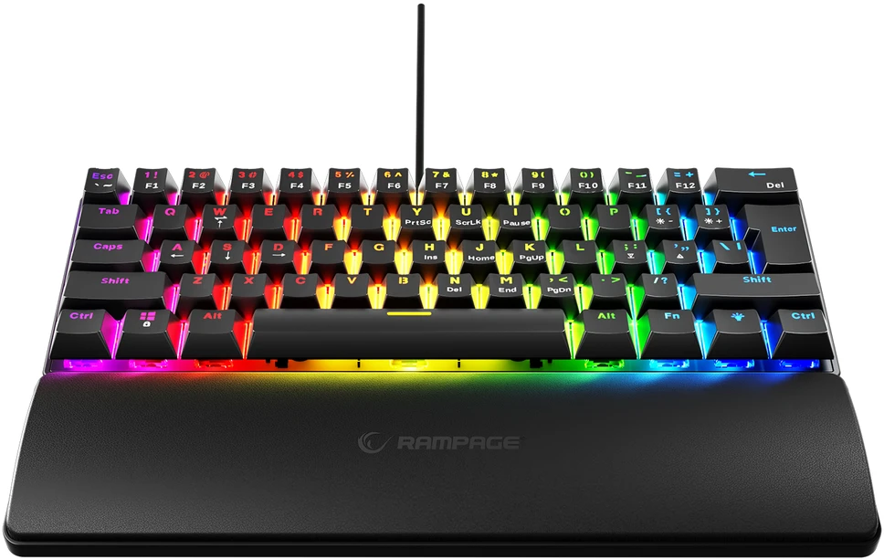 Mėlyna Klaviatūra žaidimams Rampage PLOWER RMP Mėlyna su laidu mechaninė su pašvietimu juoda