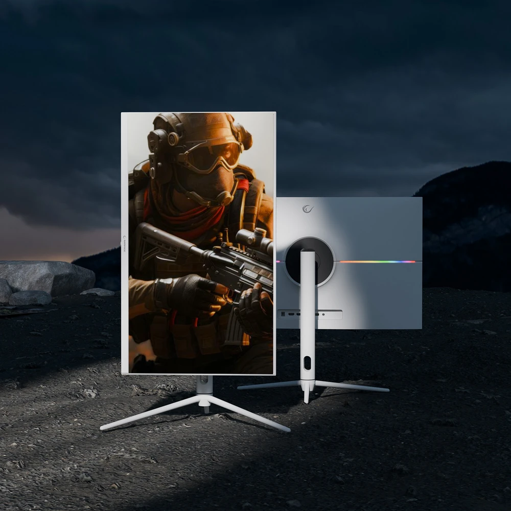 Monitorius Rampage GLACIER GL27R200Q 27'' 200Hz 1ms IPS QHD 2K AdaptiveSync RGB Pivot Baltas