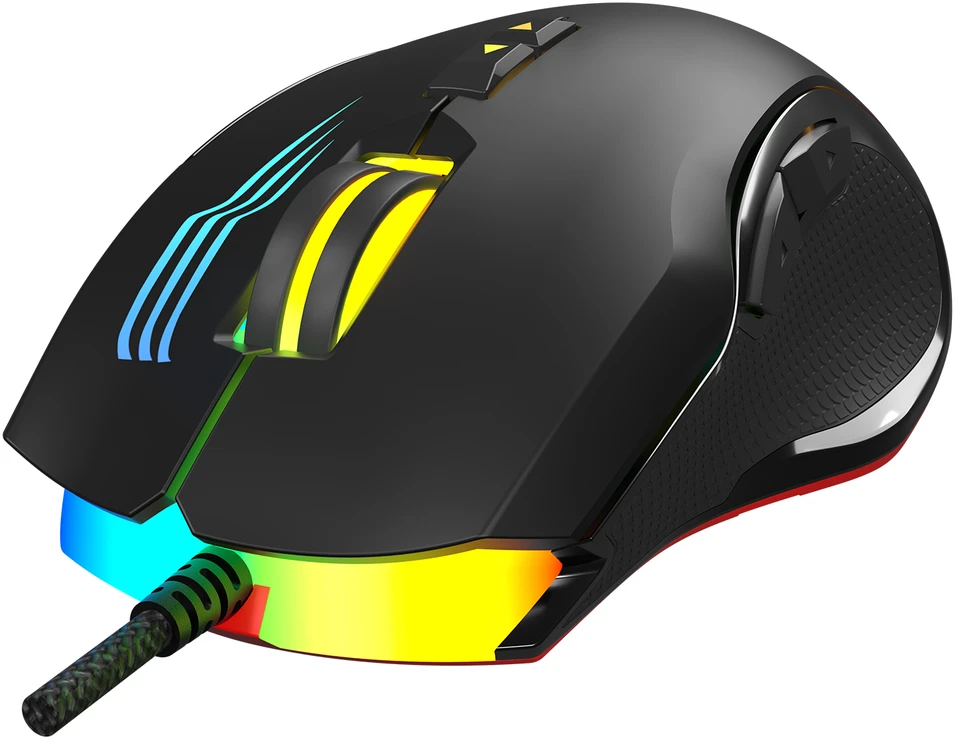 Pelė žaidimams Rampage SMX-G38 CLAW. USB. 8 klavišai. 7200 dpi. RGB LED. 2 nuimami magnetiniai šoniniai klavišai
