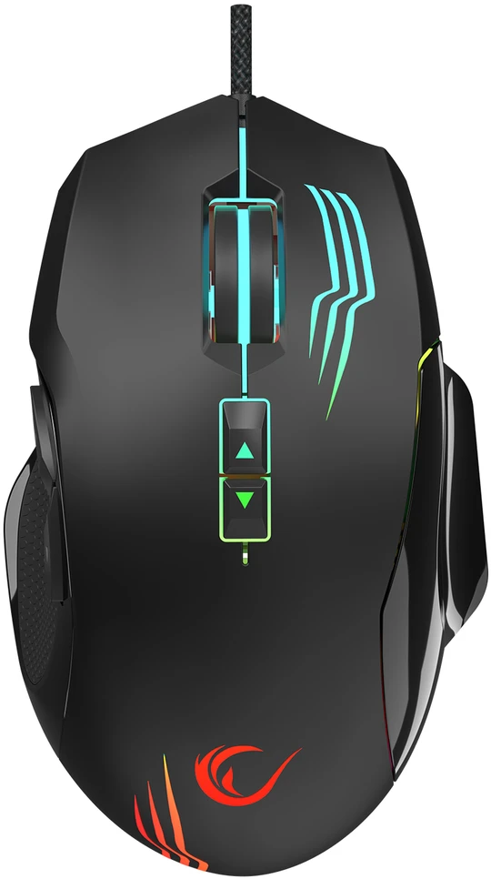 Pelė žaidimams Rampage SMX-G38 CLAW. USB. 8 klavišai. 7200 dpi. RGB LED. 2 nuimami magnetiniai šoniniai klavišai