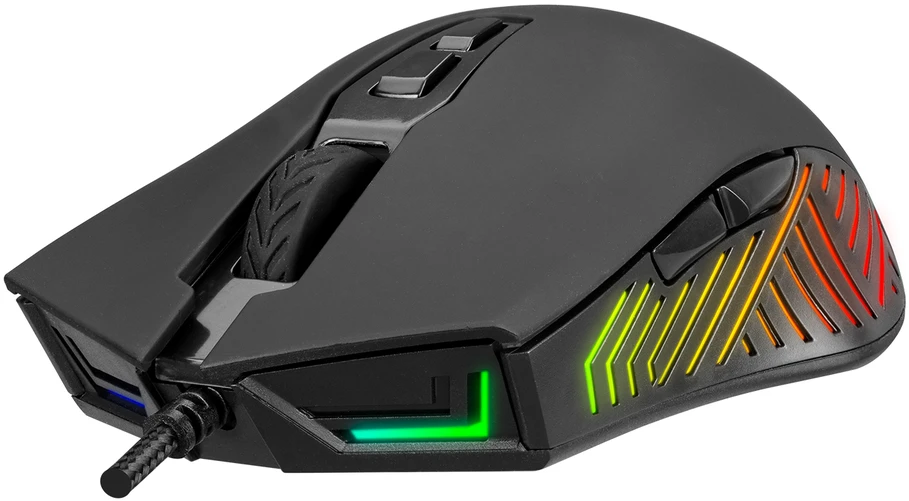 Pelė Myszka žaidimams Rampage Spear V2 su laidu 12800 dpi optinė juoda