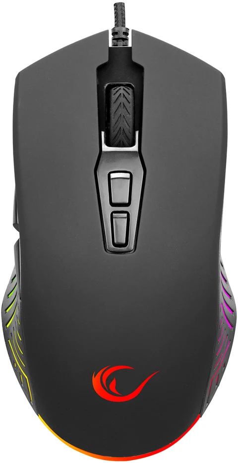 Pelė Myszka žaidimams Rampage Spear V2 su laidu 12800 dpi optinė juoda