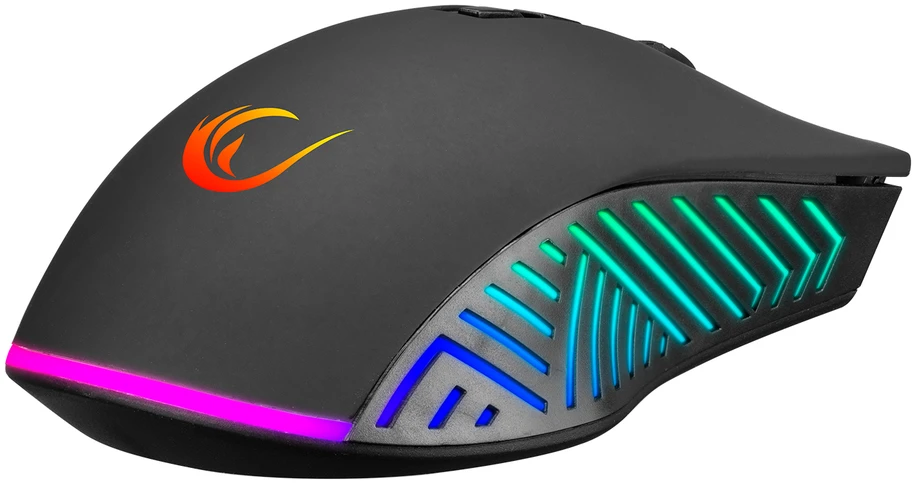 Pelė Myszka žaidimams Rampage Spear V2 su laidu 12800 dpi optinė juoda