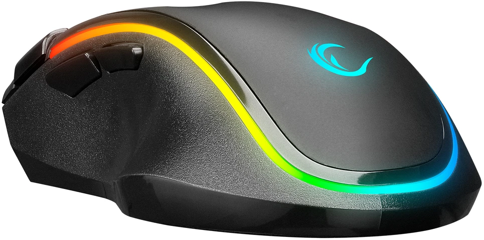 Pelė žaidimams Rampage SMX-G72 GREEDY. 8 klavišai. dvigubo paspaudimo ratukas. RGB apšvietimas. makro programuojama
