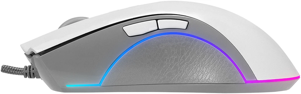 Pelė žaidimams Rampage SMX-R22 PhoenixIX V2. balta. 7 klavišų. RGB. 12800DPI