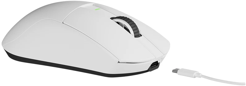 Pelė žaidimams Rampage Zenith. BT + USB + 2.4g. Paw3395. Nordic 52833 MCU. Balta