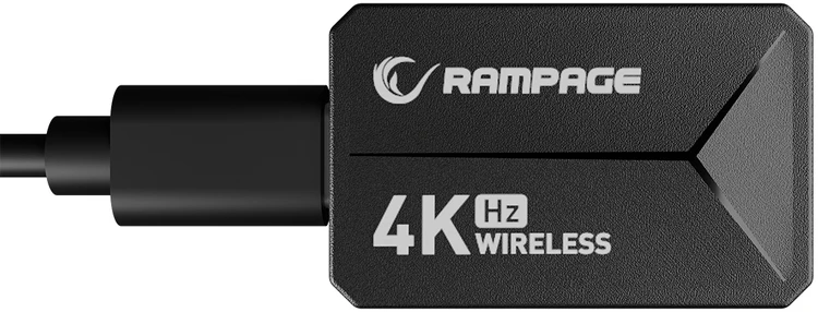 Pelė žaidimams RAMPAGE ZENITH PRO 4K Bluetooth+ USB + 2.4Ghz. PAW3395. NORDIC 52833 MCU. juoda