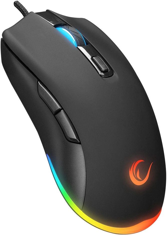 Pelės ir klaviatūros rinkinys Rampage KM-RX7 FORTUNA Rainbow RGB apšvietimas. pilno dydžio. 6400dpi pelė.
