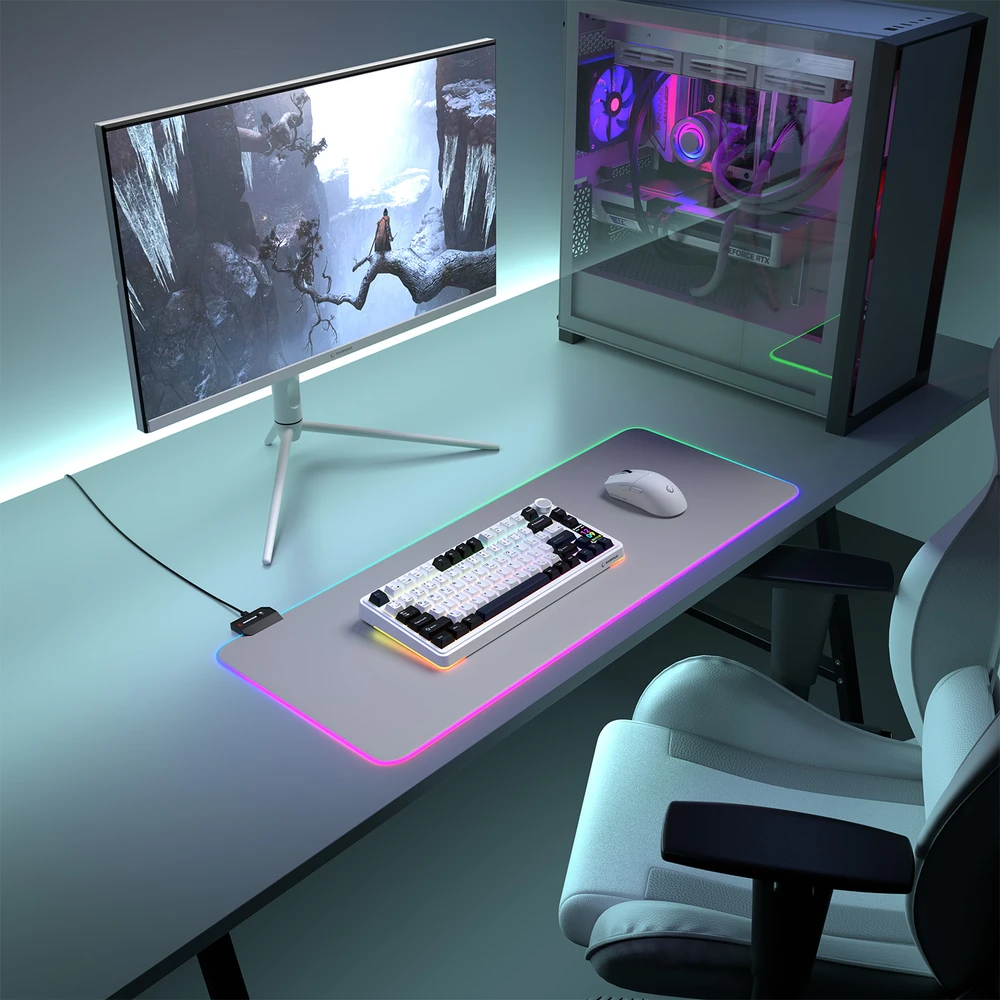 Pelės kilimėlis Rampage Pulsar RGB XL (MP-22) Pilkas 300x800x3mm RGB LED Gaming