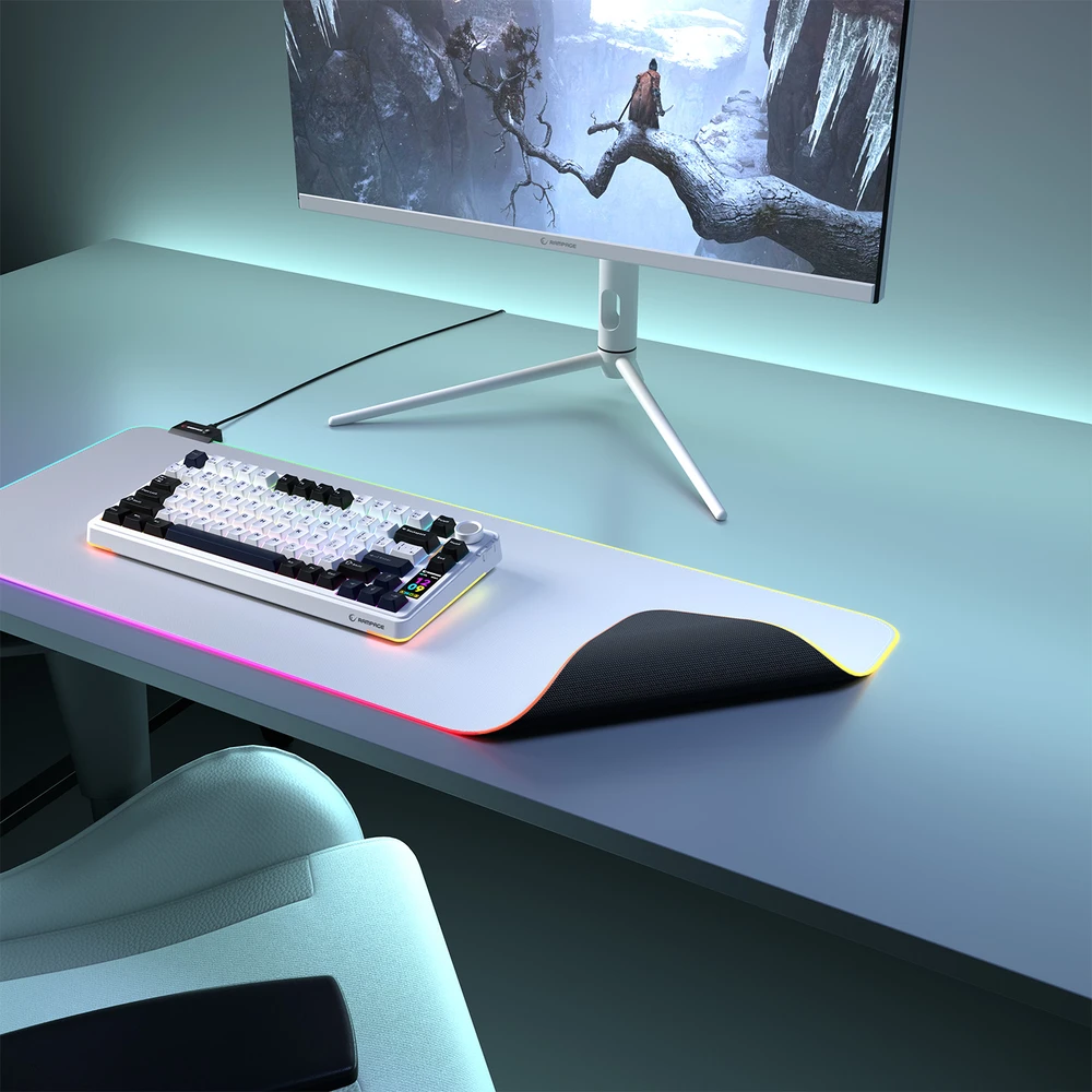 Pelės kilimėlis Rampage Pulsar RGB XL (MP-22) Pilkas 300x800x3mm RGB LED Gaming