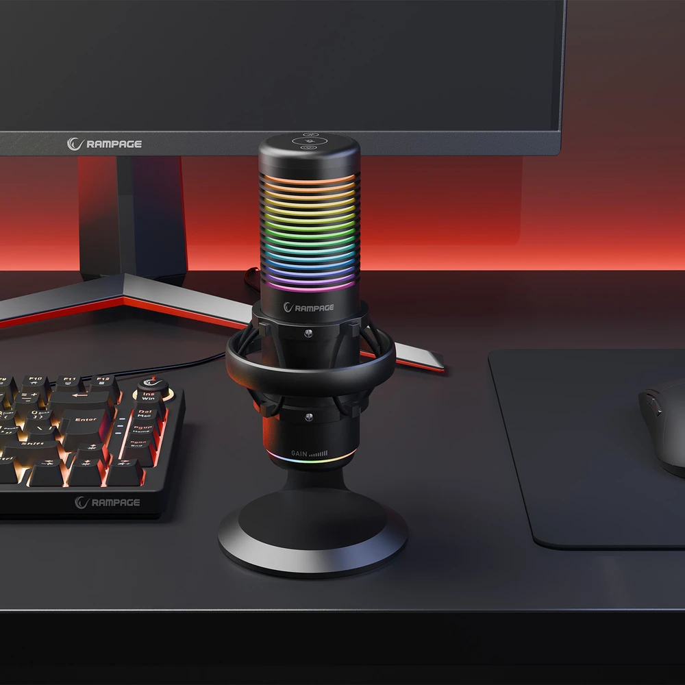 Rampage Bemol RGB USB-C juodas