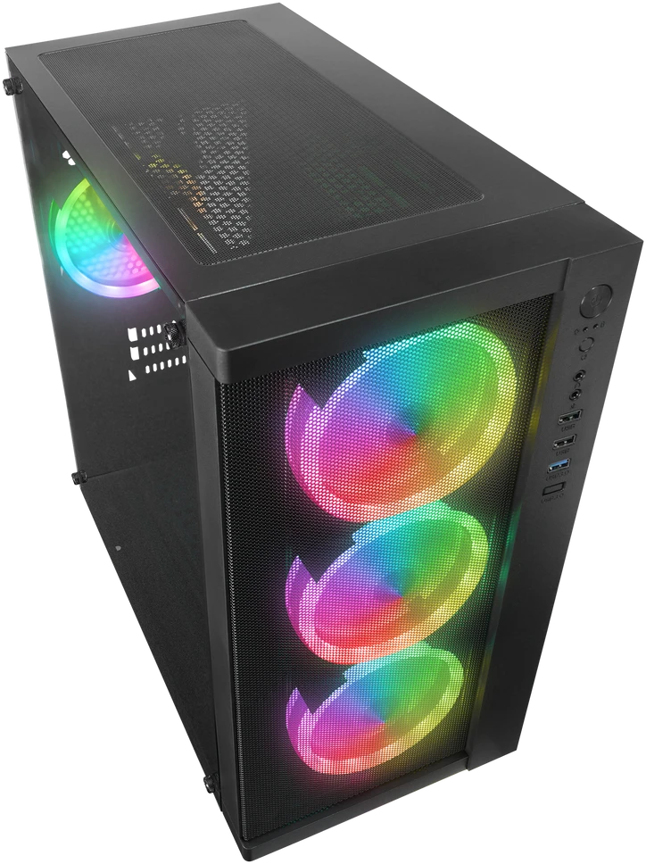 Rampage Kompiuterio korpusas Vega V2 650W 80 Plus Bronze M-ATX Tempered 4x12cm RGB Fan