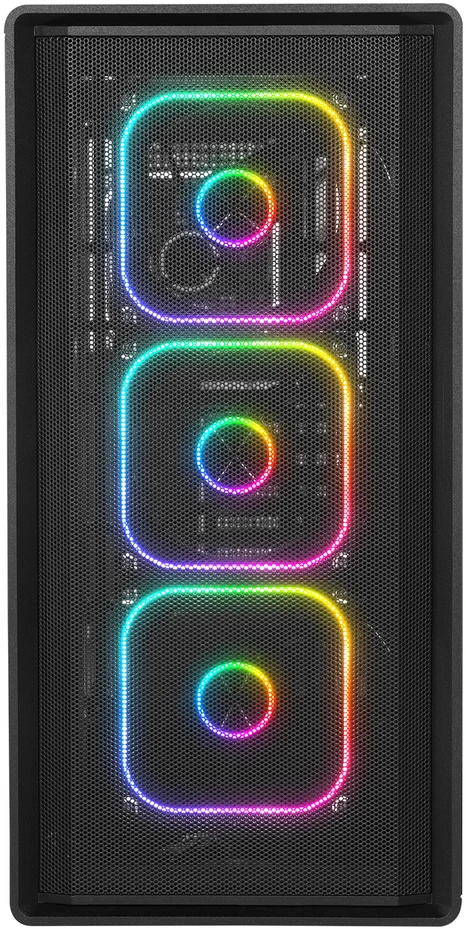 Rampage METEOR kompiuterio korpusas + 650W 80Plus maitinimo šaltinis. juodas. 4xRGB ventiliatoriai. 1xUSB 3.1. 2xUSB 2.0 jungtys
