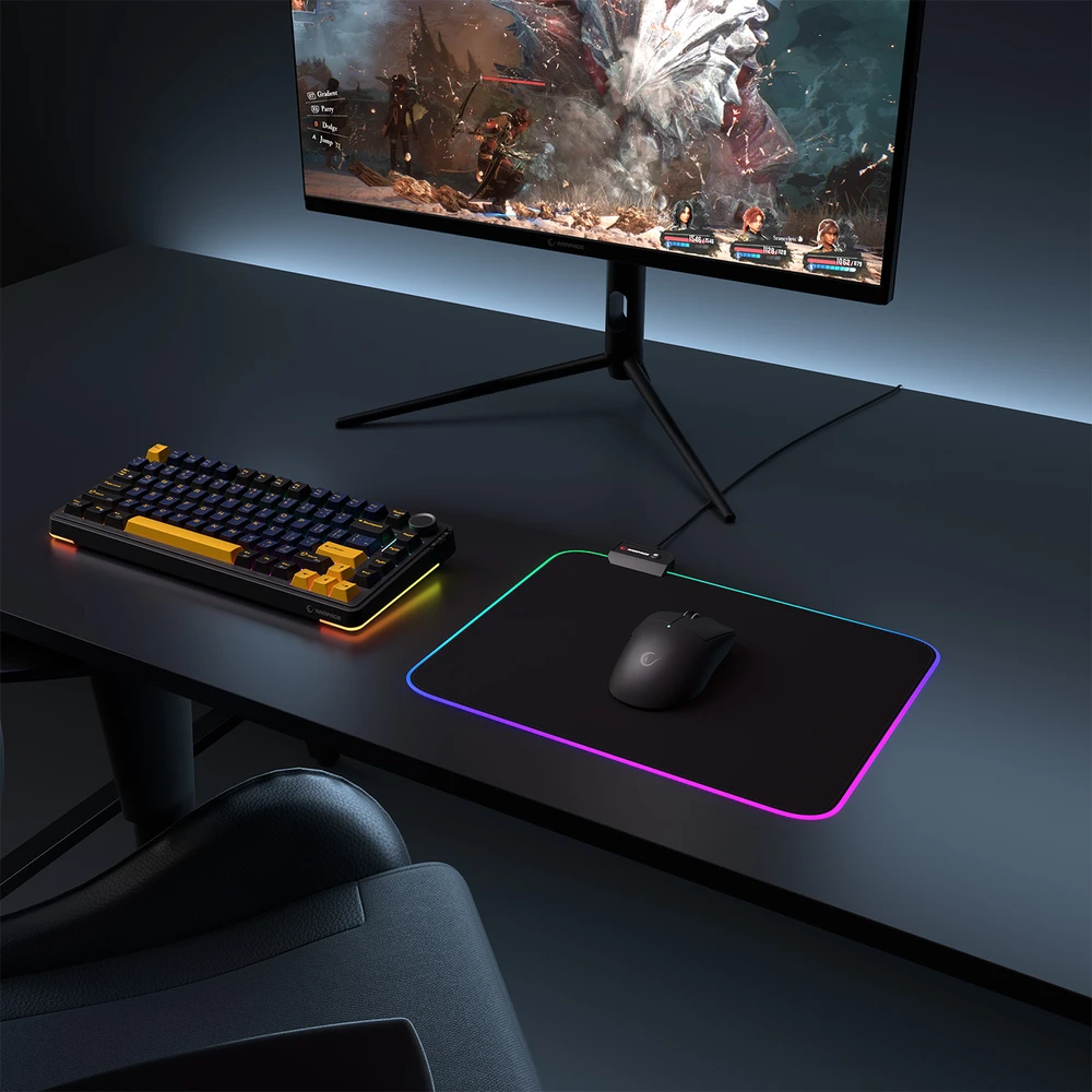 Rampage MP-21 podkładka žaidimams pod pelė 25x33cm RGB juoda