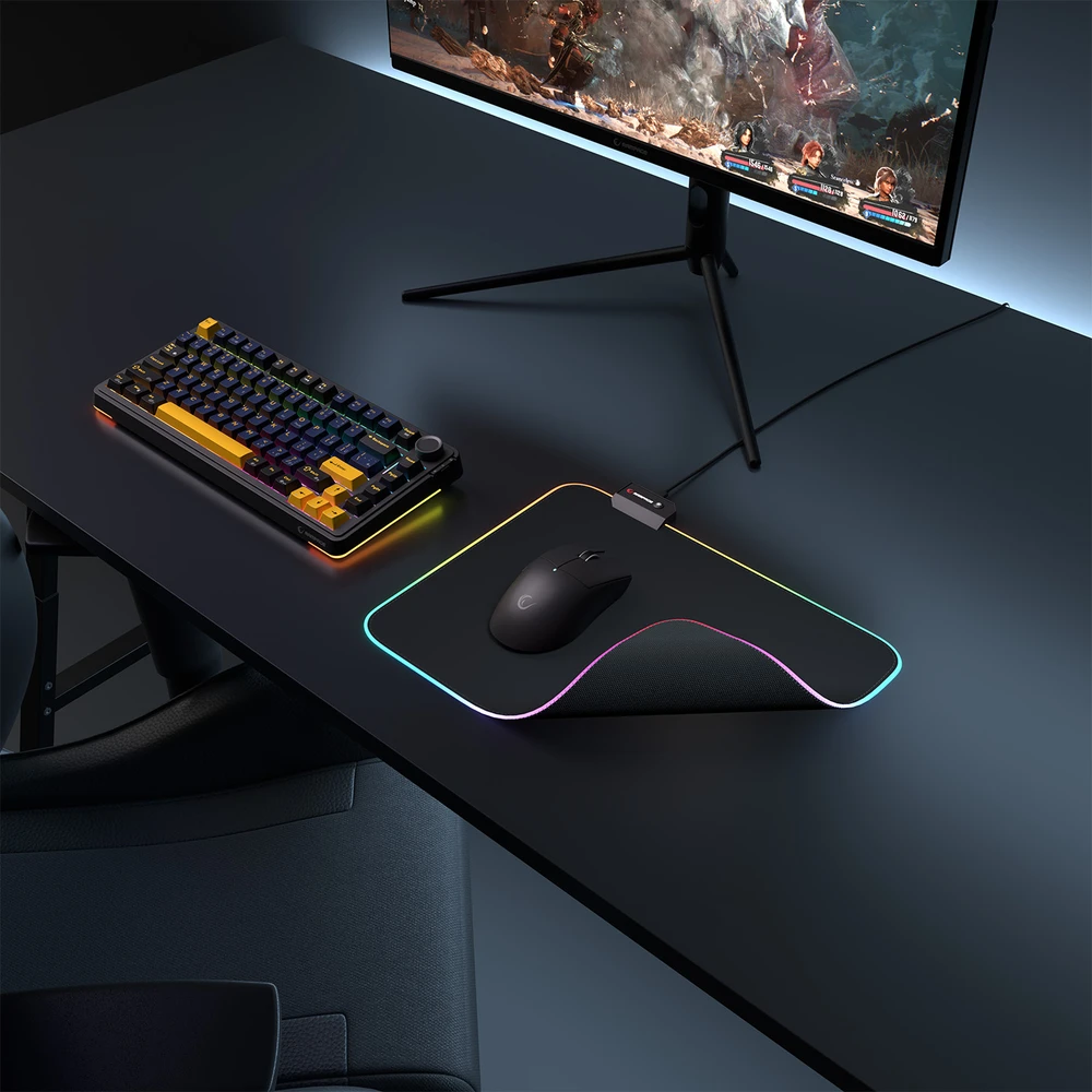 Rampage MP-21 podkładka žaidimams pod pelė 25x33cm RGB juoda