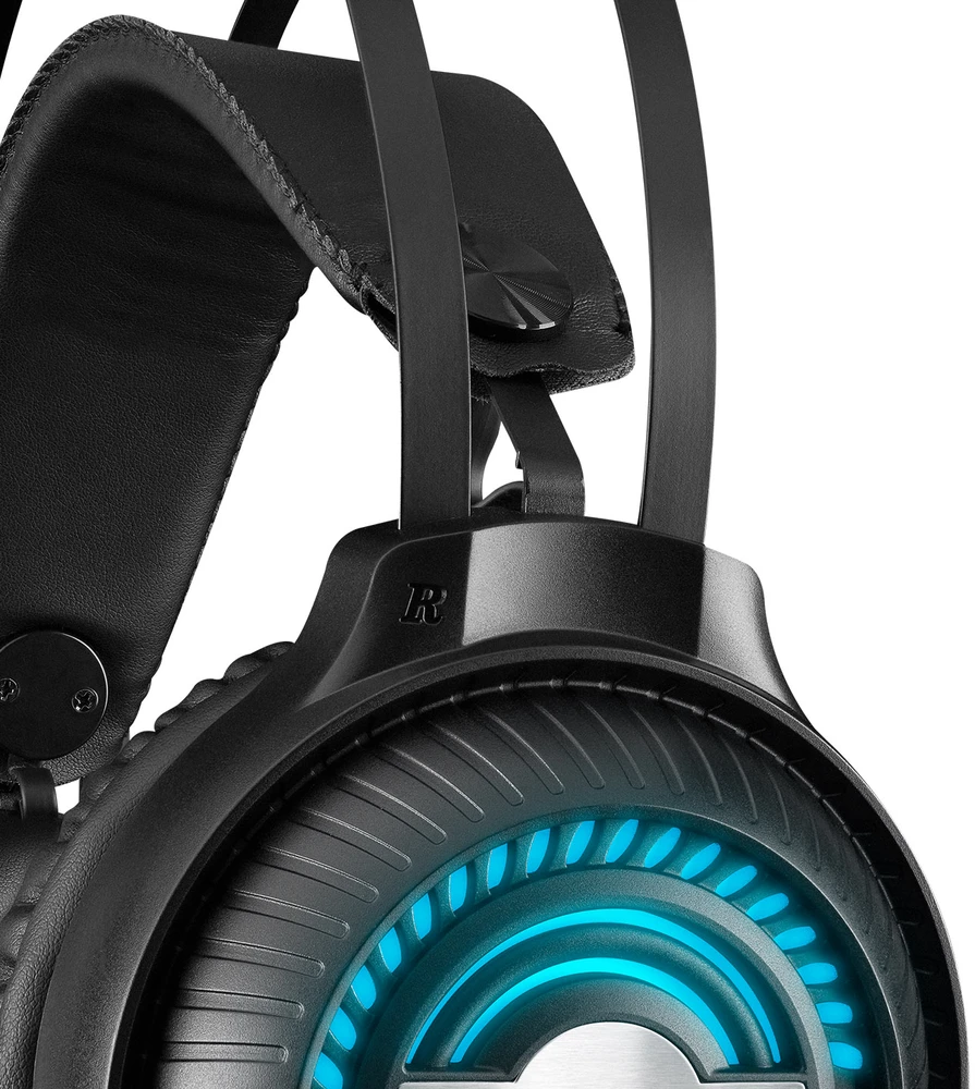 Rampage RM-K29 THUNDER juodos žaidimų ausinės su mikrofonu. 2F 1M garso skirstytuvas