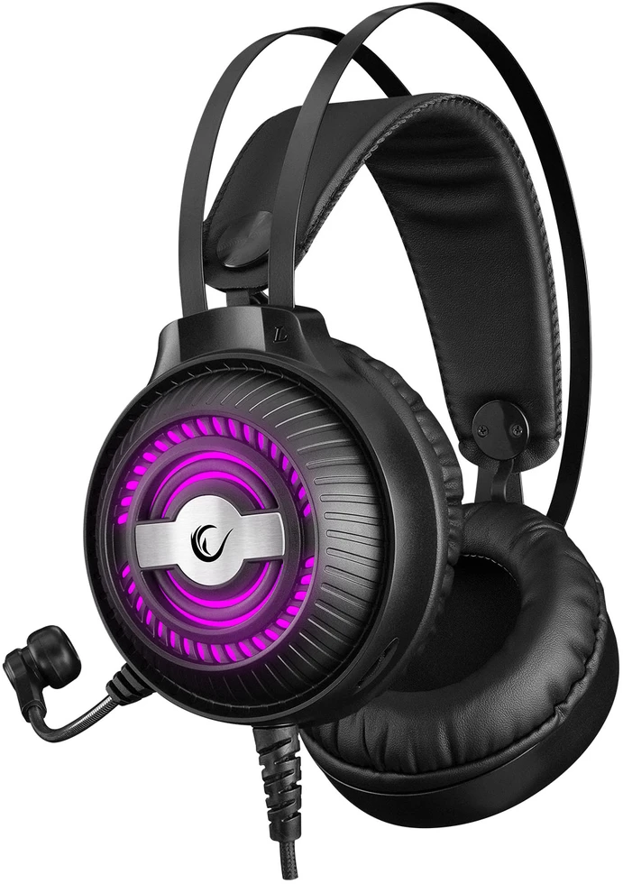 Rampage RM-K29 THUNDER juodos žaidimų ausinės su mikrofonu. 2F 1M garso skirstytuvas