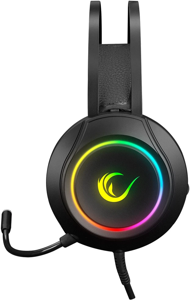 Rampage RM-K45 ORBIT-S juodos RGB LED 7.1 žaidimų ausinės su reguliuojamu mikrofonu