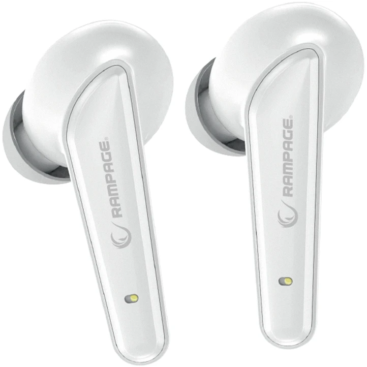 Rampage RM-TWS01G VIPER baltos. Bluetooth TWS“ žaidimų ausinės su mikrofonu