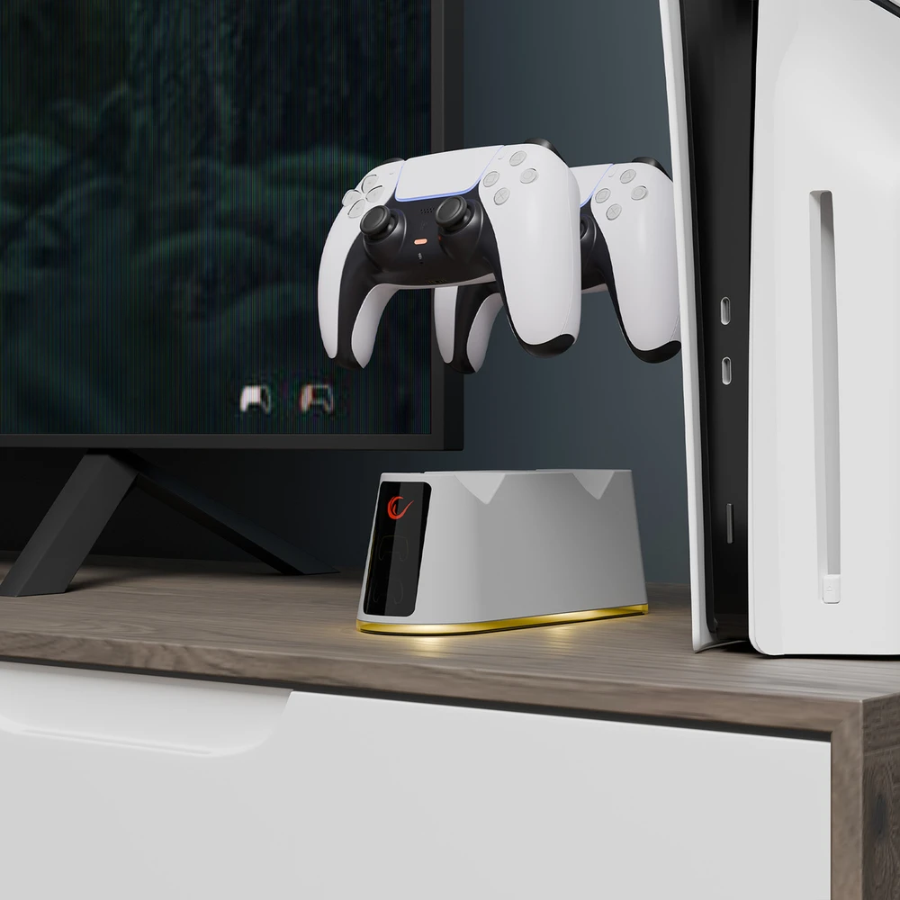 Rampage RP-PS5 PlayStation 5 greito įkrovimo stotelė su RGB apšvietimu