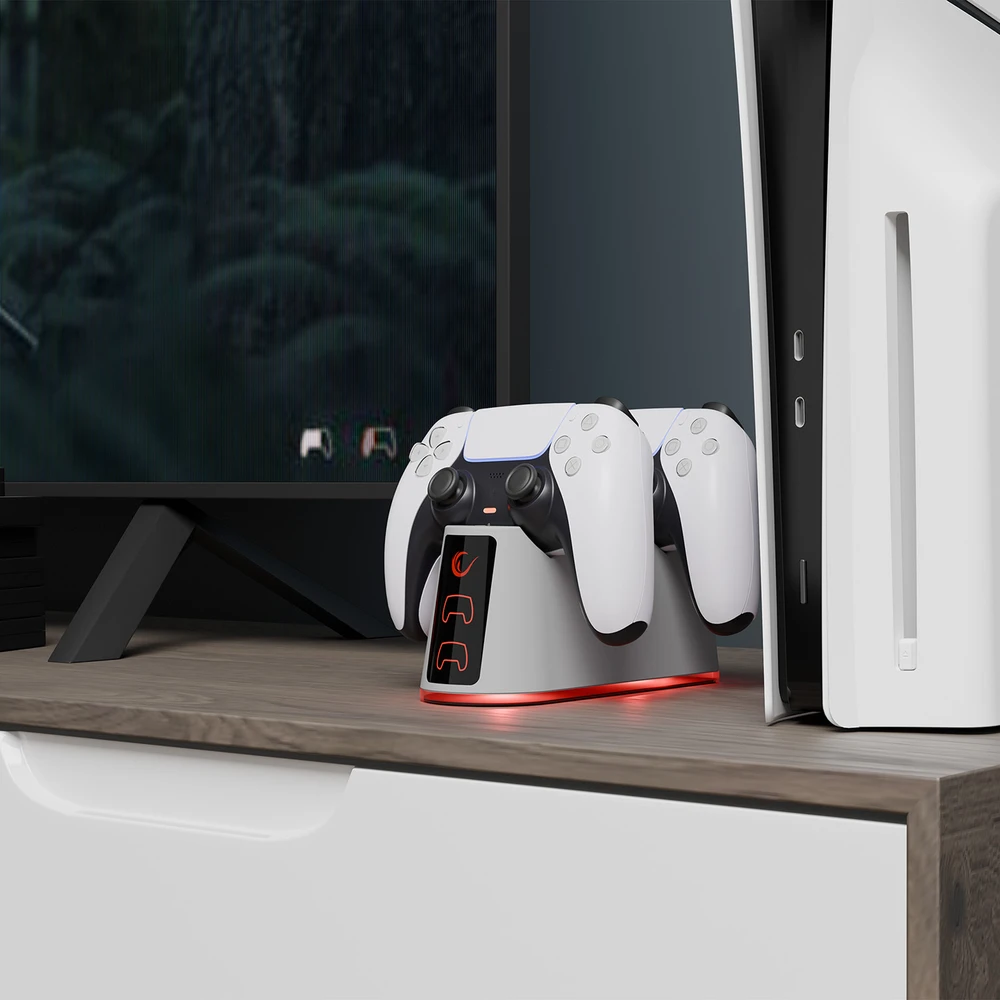 Rampage RP-PS5 PlayStation 5 greito įkrovimo stotelė su RGB apšvietimu