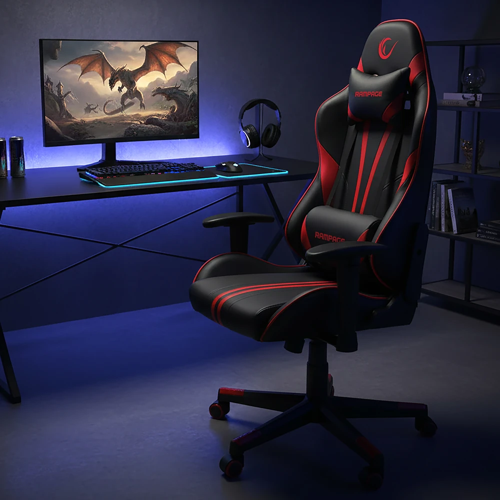 Žaidimų kėdė Rampage KL-R17 TITAN. raudona/juoda