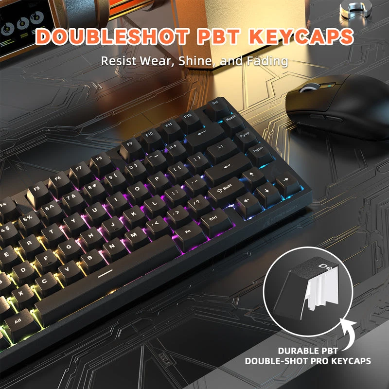 Žaidimų klaviatūra Attack Shark R82HE juoda