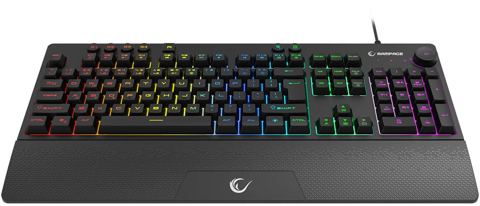 Klaviatūra žaidimams Rampage Simula su laidu membraninė su pašvietimu juoda