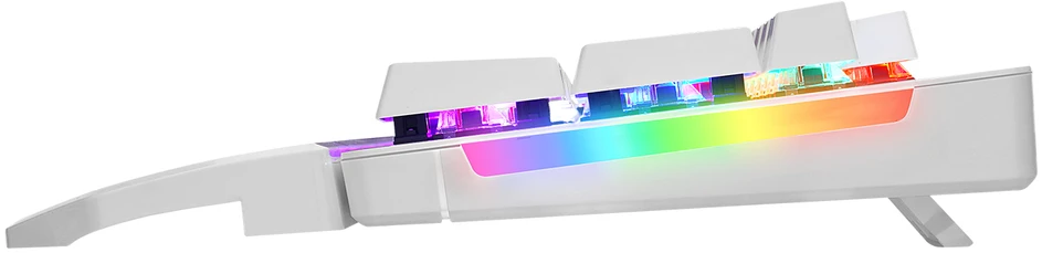 Žaidimų klaviatūra Rampage KB-R86 UMBRA. Balta. USB. RGB Rainbow pašvietimas. mėlyni mygtukai. mechaninė