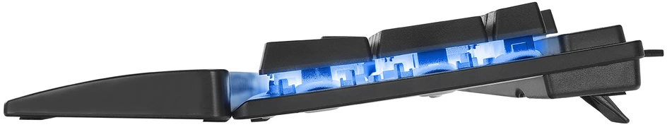 Žaidimų klaviatūra Rampage KB-RX77 RUNNER. juoda. Rainbow RGB apšvietimas. riešo atrama. USB