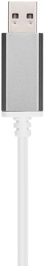 Žainimų ausinės Rampage RM-K45 ORBIT-S. Baltos su RGB Led. su mikrofonu. 7.1